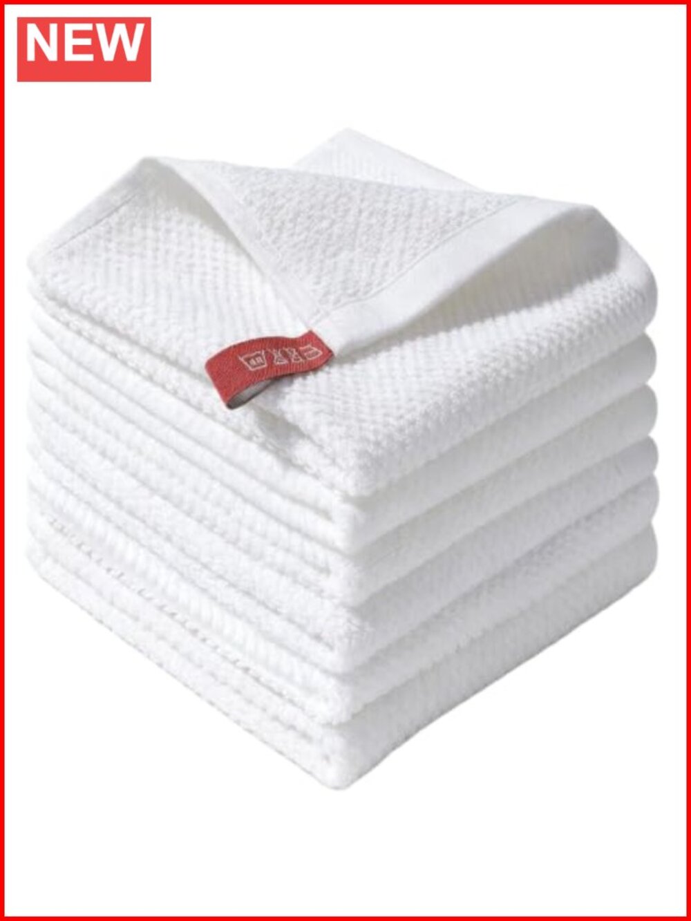 6 Pack 100% Cotton Washcloths 12x12 Inch Soft Absorbent Machine Washable